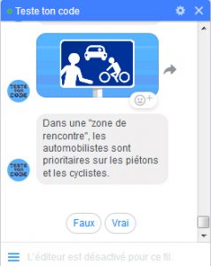 Chatbot Teste ton code question