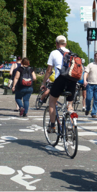 piste cyclable près d'un passage piéton