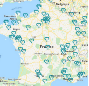 Carte de france des villes prudentes